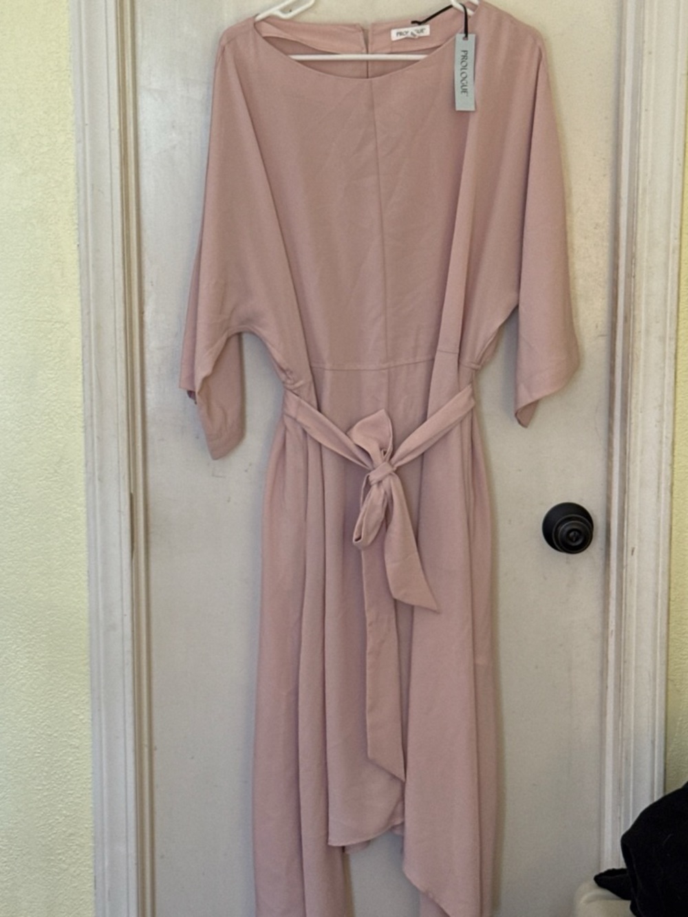 Prologue Dusty Pink Tie-Waist Chiffon Dress